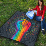 LGBT Pride Rainbow Hand Print Quilt