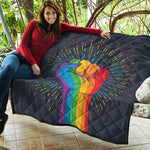 LGBT Pride Rainbow Hand Print Quilt