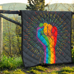 LGBT Pride Rainbow Hand Print Quilt