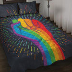 LGBT Pride Rainbow Hand Print Quilt Bed Set