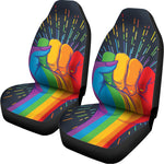 LGBT Pride Rainbow Hand Print Universal Fit Car Seat Covers