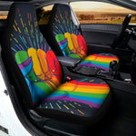 LGBT Pride Rainbow Hand Print Universal Fit Car Seat Covers