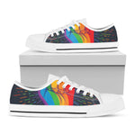LGBT Pride Rainbow Hand Print White Low Top Shoes