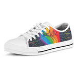 LGBT Pride Rainbow Hand Print White Low Top Shoes