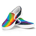 LGBT Pride Rainbow Hand Print White Slip On Sneakers