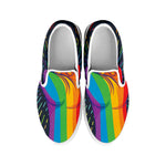 LGBT Pride Rainbow Hand Print White Slip On Shoes