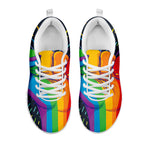 LGBT Pride Rainbow Hand Print White Sneakers