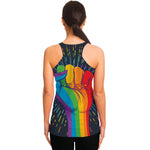 LGBT Pride Rainbow Hand Print Women's Racerback Tank Top