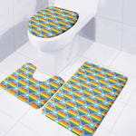 LGBT Pride Rainbow Heart Pattern Print 3 Piece Bath Mat Set