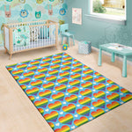 LGBT Pride Rainbow Heart Pattern Print Area Rug
