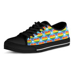 LGBT Pride Rainbow Heart Pattern Print Black Low Top Shoes