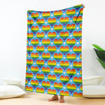 LGBT Pride Rainbow Heart Pattern Print Blanket