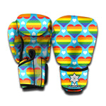 LGBT Pride Rainbow Heart Pattern Print Boxing Gloves