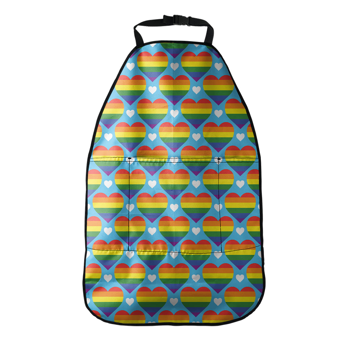 LGBT Pride Rainbow Heart Pattern Print Car Seat Organizers