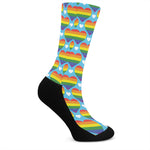 LGBT Pride Rainbow Heart Pattern Print Crew Socks