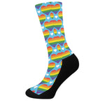 LGBT Pride Rainbow Heart Pattern Print Crew Socks