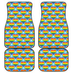 LGBT Pride Rainbow Heart Pattern Print Front and Back Car Floor Mats