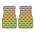 LGBT Pride Rainbow Heart Pattern Print Front Car Floor Mats