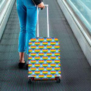 LGBT Pride Rainbow Heart Pattern Print Luggage Cover