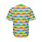 LGBT Pride Rainbow Heart Pattern Print Men's Baseball Jersey