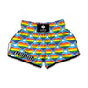 LGBT Pride Rainbow Heart Pattern Print Muay Thai Boxing Shorts