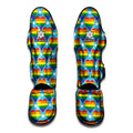 LGBT Pride Rainbow Heart Pattern Print Muay Thai Shin Guards