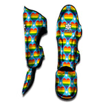 LGBT Pride Rainbow Heart Pattern Print Muay Thai Shin Guard