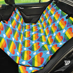 LGBT Pride Rainbow Heart Pattern Print Pet Car Back Seat Cover