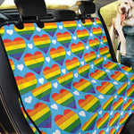 LGBT Pride Rainbow Heart Pattern Print Pet Car Back Seat Cover