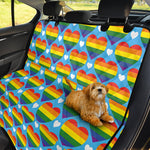 LGBT Pride Rainbow Heart Pattern Print Pet Car Back Seat Cover