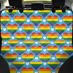 LGBT Pride Rainbow Heart Pattern Print Pet Car Back Seat Cover