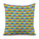 LGBT Pride Rainbow Heart Pattern Print Pillow Cover