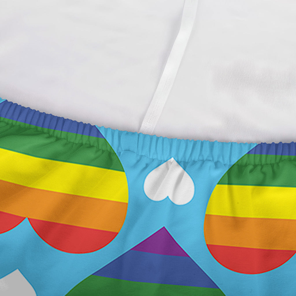 LGBT Pride Rainbow Heart Pattern Print Sofa Cover