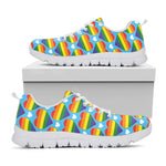 LGBT Pride Rainbow Heart Pattern Print White Sneakers