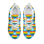 LGBT Pride Rainbow Heart Pattern Print White Sneakers