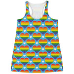 LGBT Pride Rainbow Heart Pattern Print Women's Racerback Tank Top