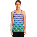 LGBT Pride Rainbow Heart Pattern Print Women's Racerback Tank Top