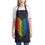 LGBT Pride Rainbow Heart Stones Print Apron