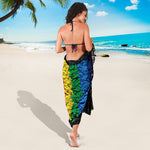 LGBT Pride Rainbow Heart Stones Print Beach Sarong Wrap