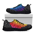 LGBT Pride Rainbow Heart Stones Print Black Running Shoes