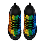 LGBT Pride Rainbow Heart Stones Print Black Sneakers