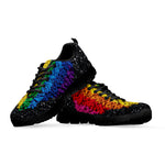 LGBT Pride Rainbow Heart Stones Print Black Sneakers