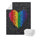LGBT Pride Rainbow Heart Stones Print Blanket