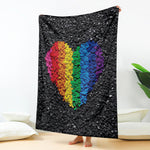 LGBT Pride Rainbow Heart Stones Print Blanket