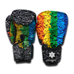 LGBT Pride Rainbow Heart Stones Print Boxing Gloves
