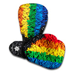LGBT Pride Rainbow Heart Stones Print Boxing Gloves