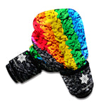 LGBT Pride Rainbow Heart Stones Print Boxing Gloves