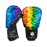LGBT Pride Rainbow Heart Stones Print Boxing Gloves