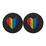 LGBT Pride Rainbow Heart Stones Print Car Coasters