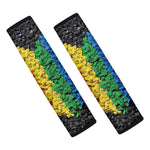 LGBT Pride Rainbow Heart Stones Print Car Seat Belt Covers